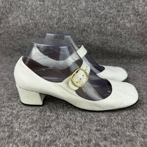 ✅Womens VTG Chandler’s French Room Originals White Leather Mary Jane Dance Heels